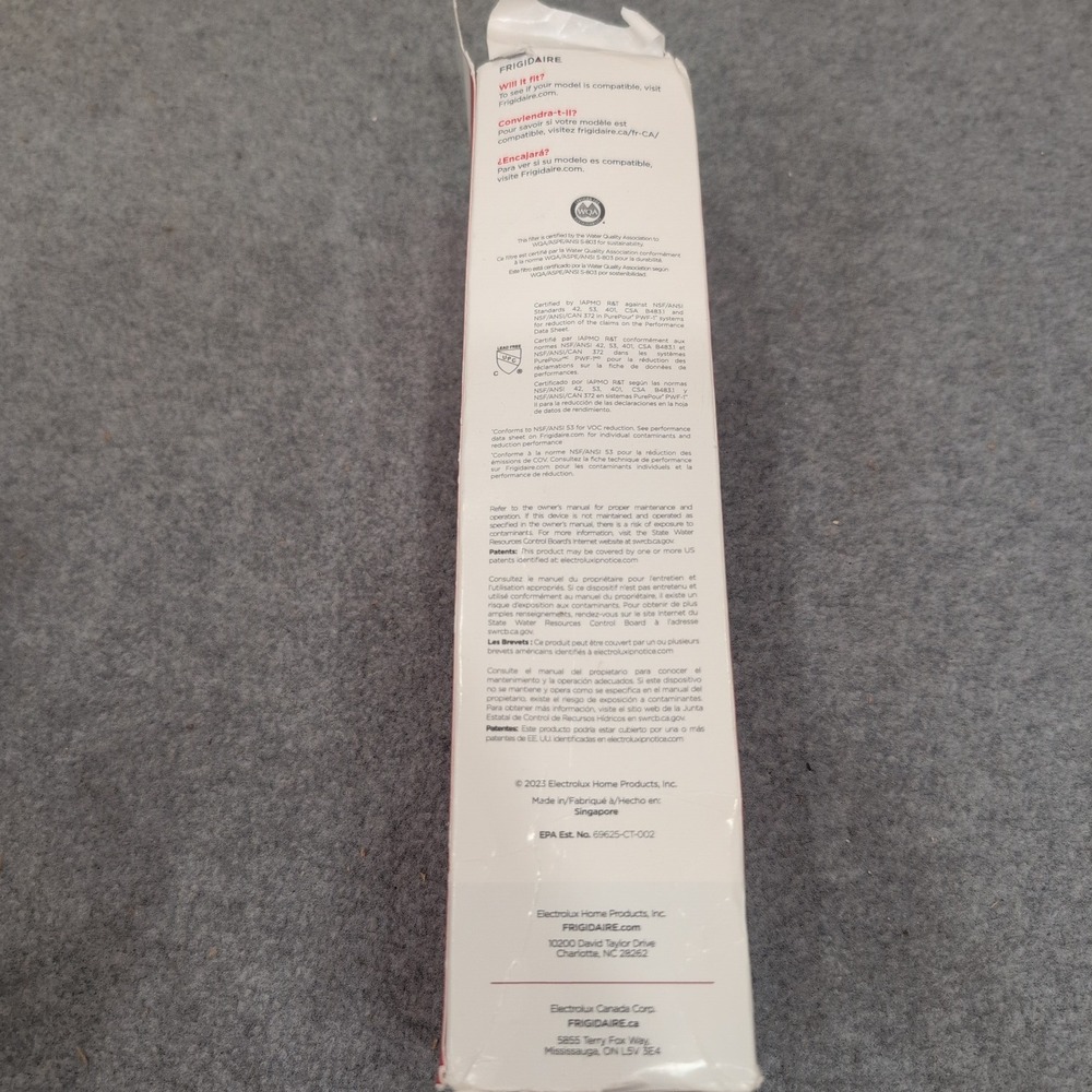 Frigidaire PurePour Refrigerator Water Ice Filter FPPWFU01 PWF-1 White New - Picture 3 of 4